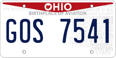 OH license plate GOS7541