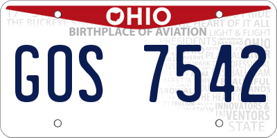 OH license plate GOS7542