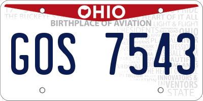 OH license plate GOS7543