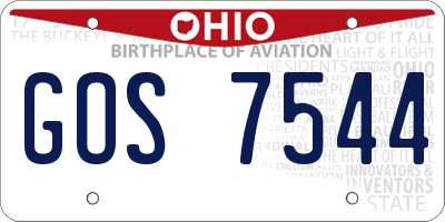 OH license plate GOS7544