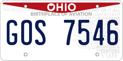 OH license plate GOS7546