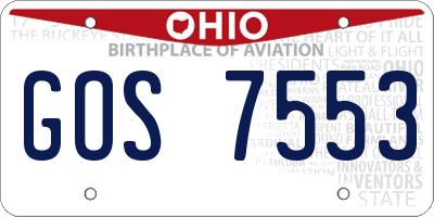 OH license plate GOS7553