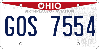 OH license plate GOS7554