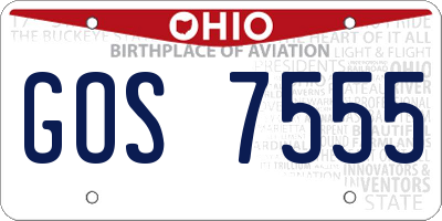 OH license plate GOS7555