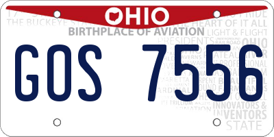 OH license plate GOS7556