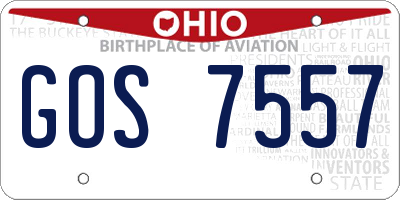 OH license plate GOS7557