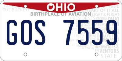 OH license plate GOS7559