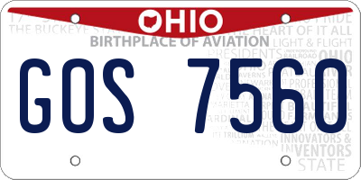 OH license plate GOS7560