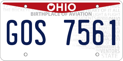 OH license plate GOS7561