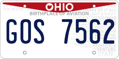 OH license plate GOS7562