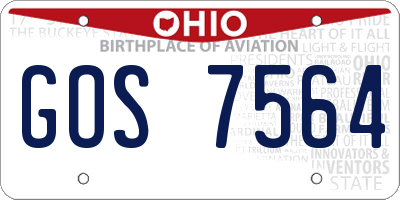 OH license plate GOS7564