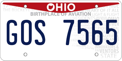 OH license plate GOS7565