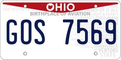 OH license plate GOS7569