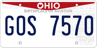 OH license plate GOS7570
