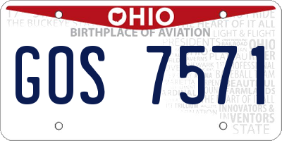 OH license plate GOS7571