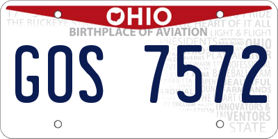OH license plate GOS7572
