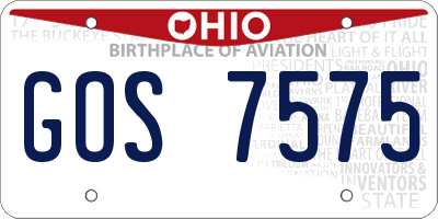 OH license plate GOS7575