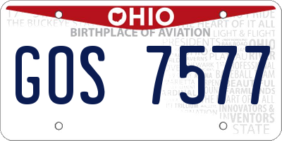 OH license plate GOS7577