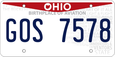 OH license plate GOS7578