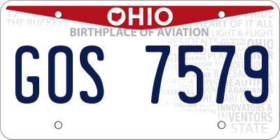 OH license plate GOS7579