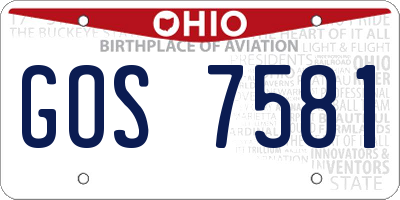 OH license plate GOS7581