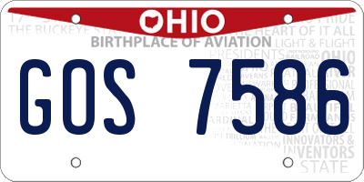 OH license plate GOS7586