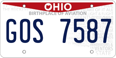 OH license plate GOS7587