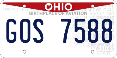 OH license plate GOS7588