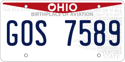 OH license plate GOS7589