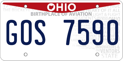 OH license plate GOS7590