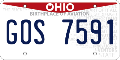 OH license plate GOS7591