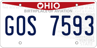 OH license plate GOS7593