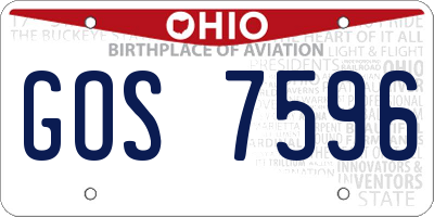 OH license plate GOS7596