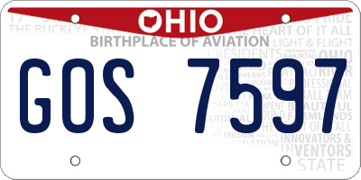 OH license plate GOS7597