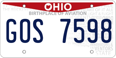 OH license plate GOS7598