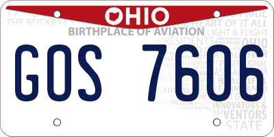 OH license plate GOS7606
