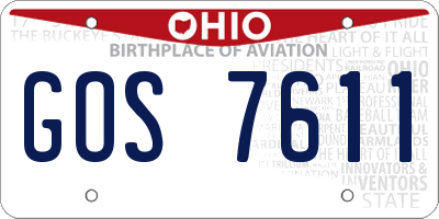 OH license plate GOS7611