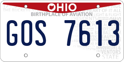 OH license plate GOS7613