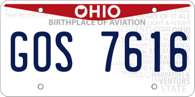 OH license plate GOS7616
