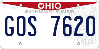 OH license plate GOS7620