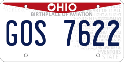 OH license plate GOS7622