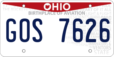 OH license plate GOS7626