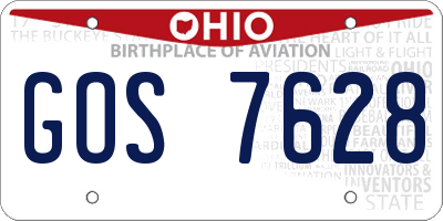 OH license plate GOS7628