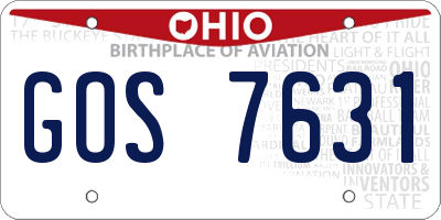 OH license plate GOS7631