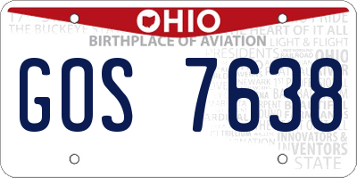 OH license plate GOS7638