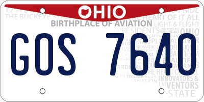 OH license plate GOS7640