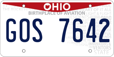 OH license plate GOS7642