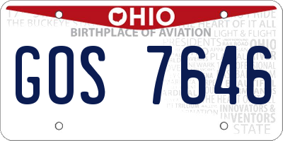 OH license plate GOS7646