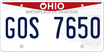 OH license plate GOS7650