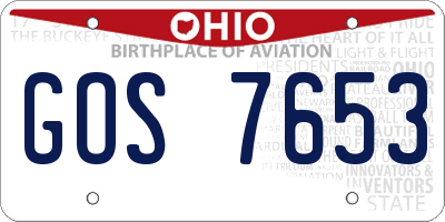 OH license plate GOS7653